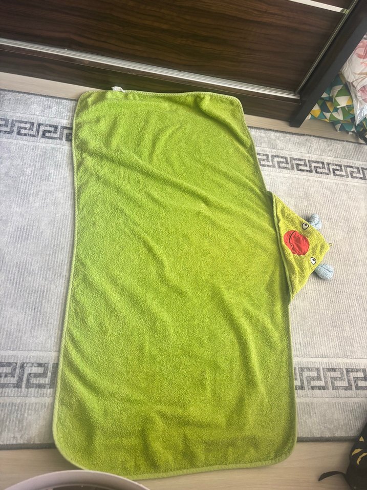 Nakışlı Yeşil Erkek Çocuk Bornozu - Görsel 3