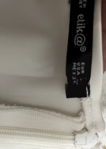 Beyaz Siyah Desenli Kolsuz Uzun Elbise - Görsel 2