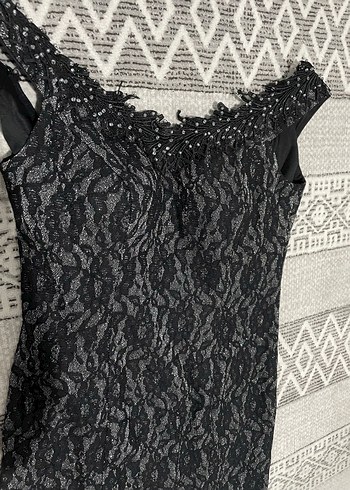 Dantel Detaylı Siyah Uzun Gotik Elbise - Görsel 2