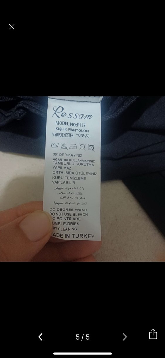 Siyah Kadın Kumaş Pantolon Midi Boy - Görsel 3