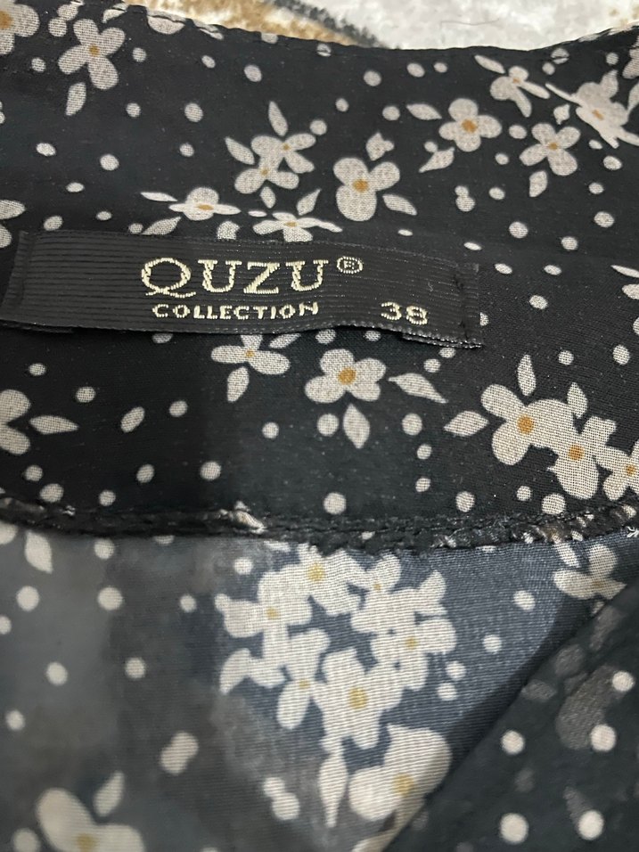 Uzun Kollu, V Yaka, Fırfırlı Siyah Uzun Elbise - Görsel 2