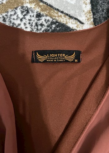 Kahverengi V Yaka Uzun Bohem Elbise - Görsel 2