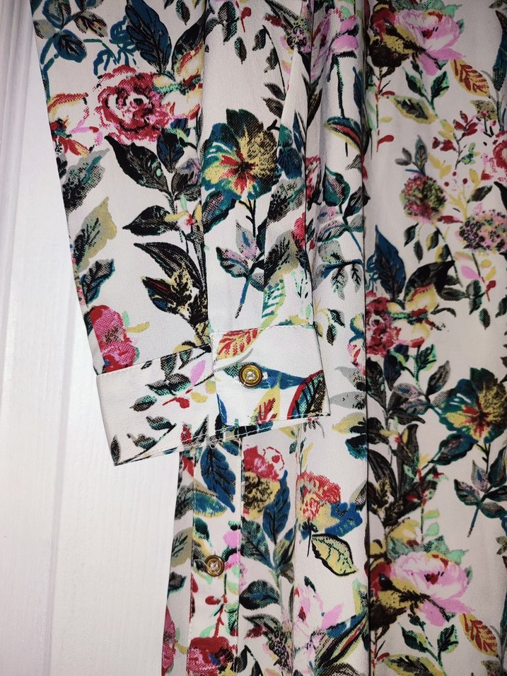 Defacto Çiçek Desenli Boydan Düğmeli Tunik Gömlek - Görsel 2