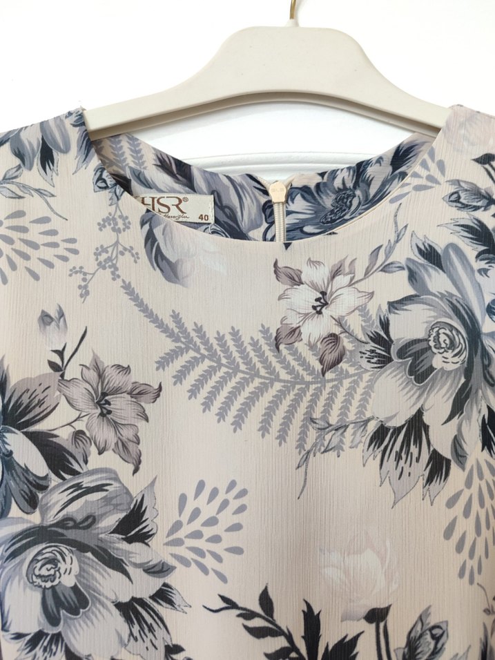 Çiçek Desenli Uzun Elbise - Görsel 4