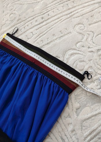 Astarlı Tük Mavi Etek - Görsel 5