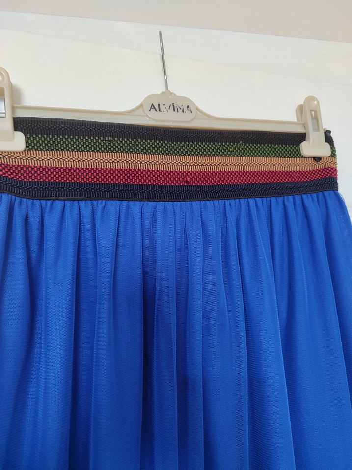 Astarlı Tük Mavi Etek - Görsel 2