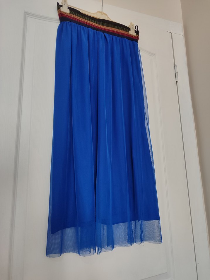 Astarlı Tük Mavi Etek - Görsel 4