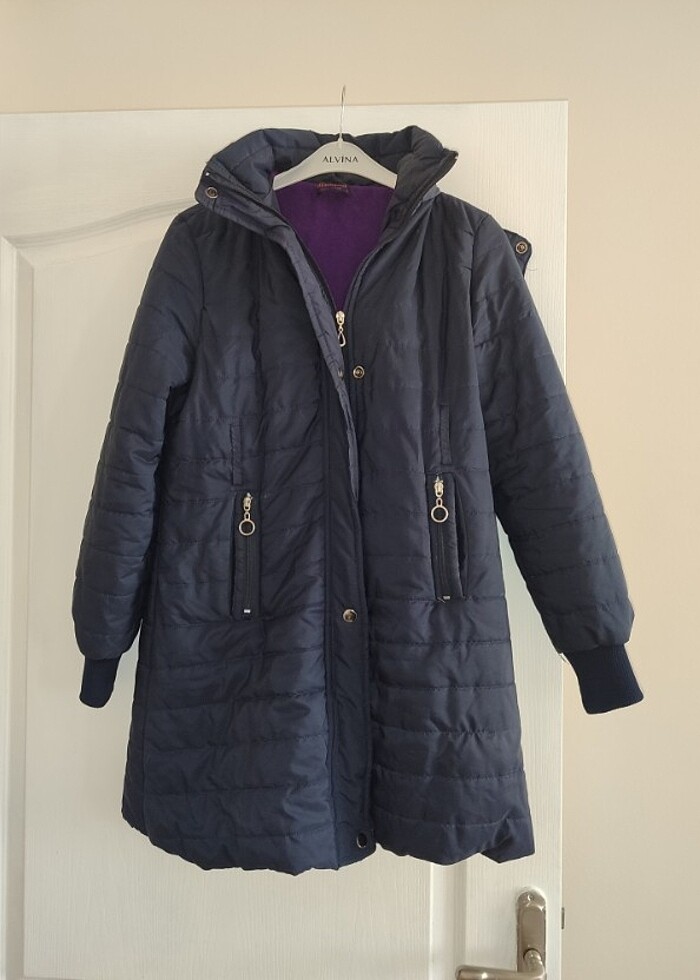 Kadın Lacivert Mont - Görsel 3