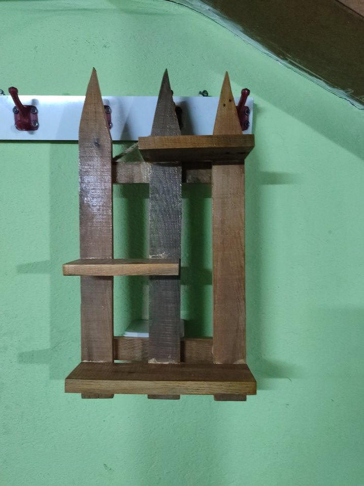 Bej Çocuk Rafı, Koyu Tonlu Ahşap - Görsel 3