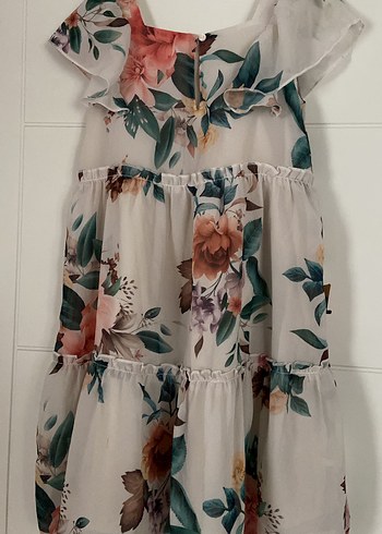 H&M Kız Çocuk Çiçekli Fırfırlı Bohem elbise - Görsel 2