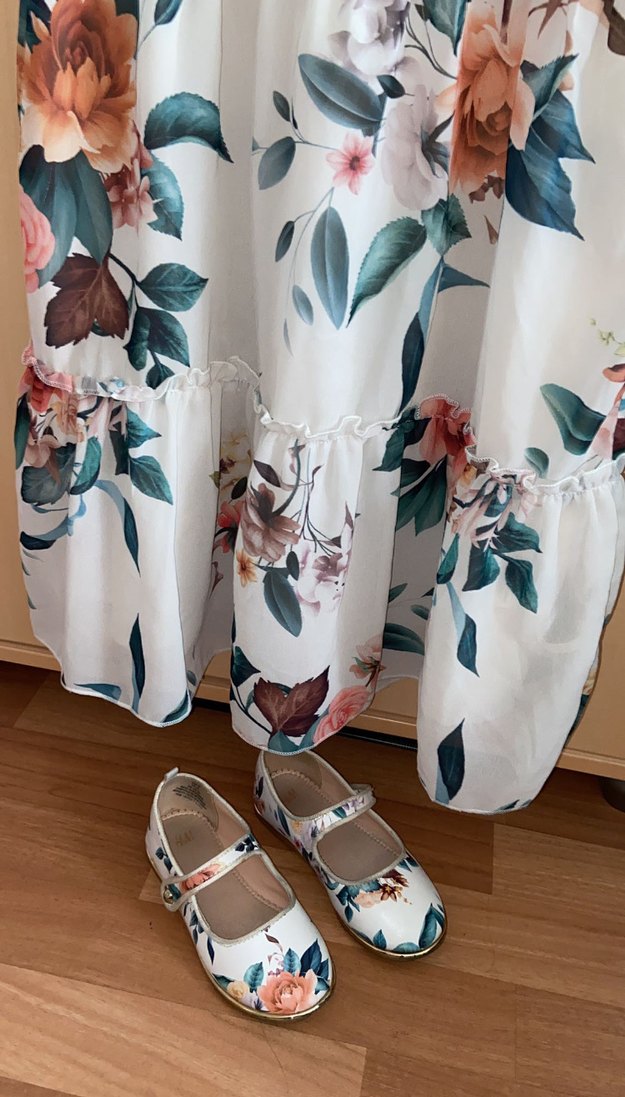 H&M Kız Çocuk Çiçekli Fırfırlı Bohem elbise - Görsel 4