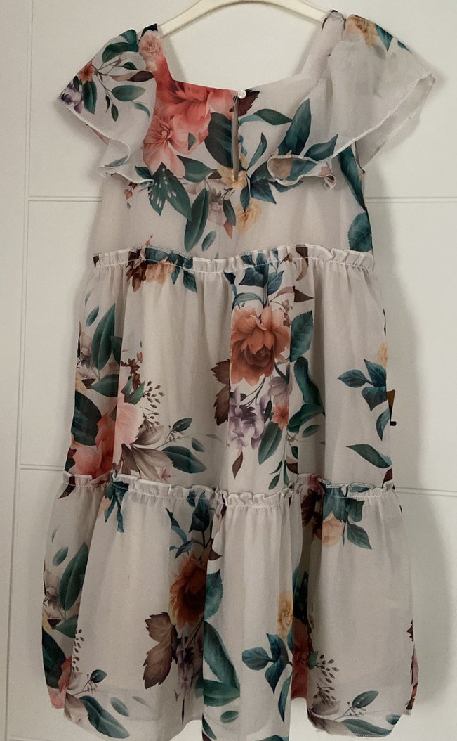 H&M Kız Çocuk Çiçekli Fırfırlı Bohem elbise - Görsel 2