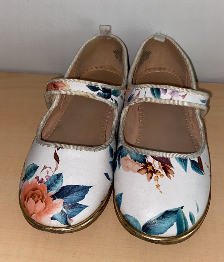 H&M Çiçek Desenli Tokalı Kız Babet - Görsel 4