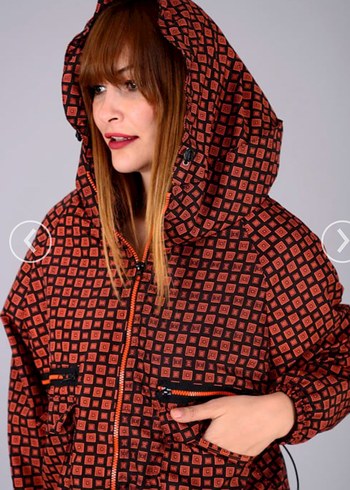 Yeşil Desenli Fermuarlı Kadın Ceket - Görsel 8