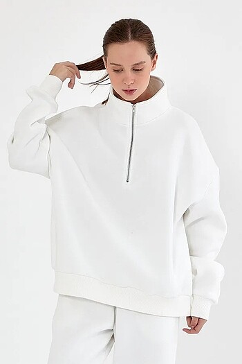 Zara Yarım Fermuar Sweatshirt