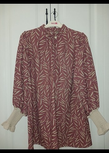 Benefit Bordo Bohem Uzun Kollu Mini Tunik