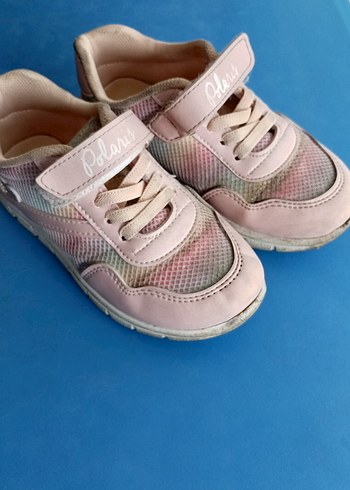 29 Beden Kız Çocuk Pembe Bağcıklı Cırtlı Spor Ayakkabı