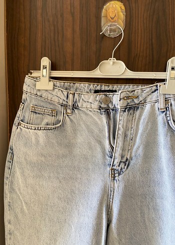 38 Beden Düğmeli Gri Midi Kadın Kot Pantolon