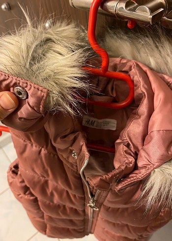 Kız Çocuk Kahverengi/toz pembe tonlarında Kürklü Yelek - Görsel 2