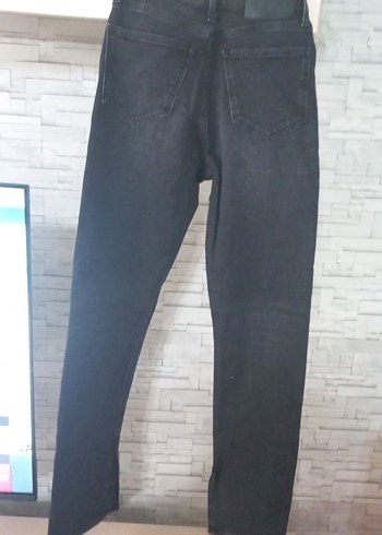 Gri Kadın Denim Pantolon Midi Boy - Görsel 2