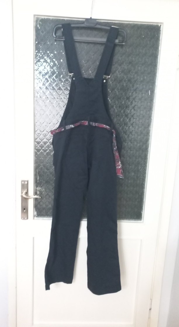 Siyah Kot Kemerli Kadın Tulum - Görsel 3