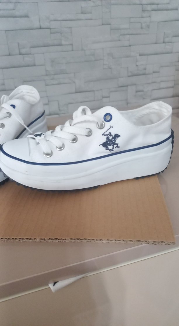 Kadın Beyaz Platform Topuklu Spor Ayakkabı - Görsel 3