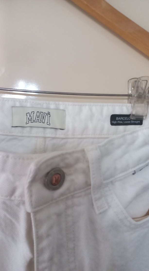 Beyaz Kadın Midi Boy Pamuklu Jean - Görsel 2