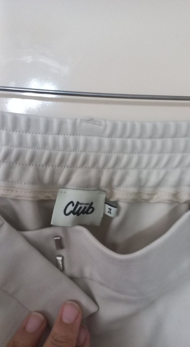 krem rengi clup beymen marka kaliteli kalsik bayan pantolon - Görsel 2