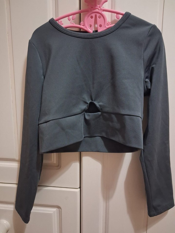 Kemerli Gri Kız Eşofman Takımı - Görsel 2