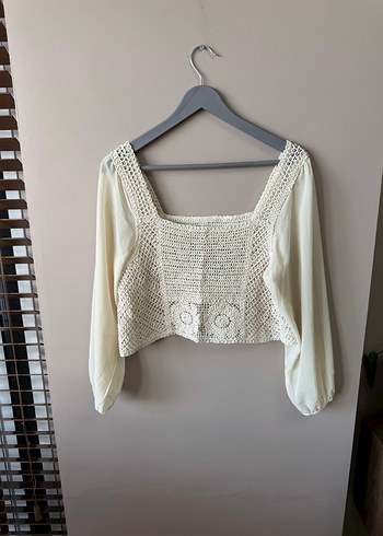 Topshop Nakışlı Örgü Mini Bluz