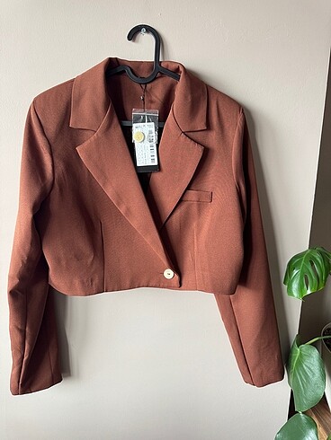 Crop blazer ceket