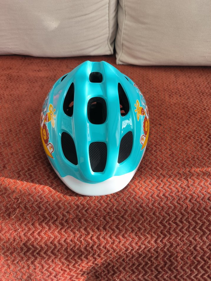 Renkli Baskılı Mavi Biker Kask - Görsel 2