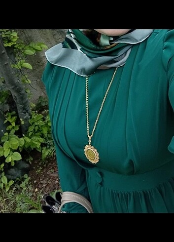 46 Beden yeşil Renk Tesettür elbise