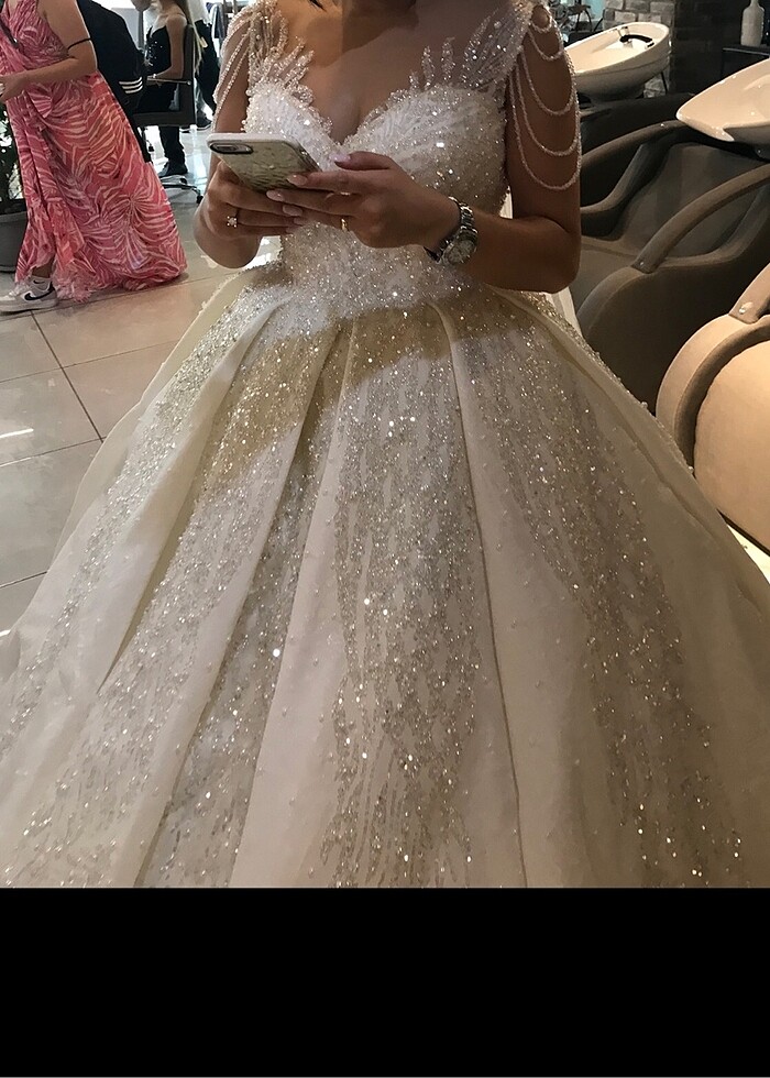 Gelinlik Taşlı İncili - Görsel 2