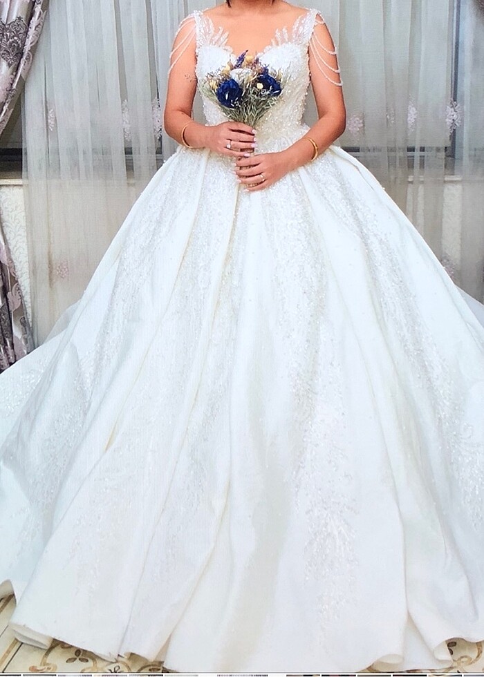 Gelinlik Taşlı İncili - Görsel 4