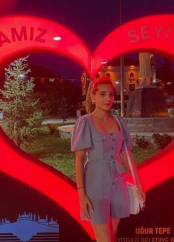 Mavi kısa tulum 