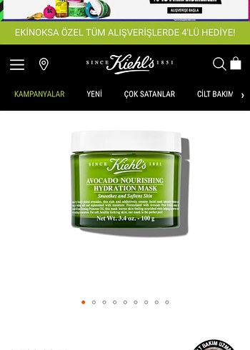 Kiehl's Avokado Besleyici Nem Maskesi 100g