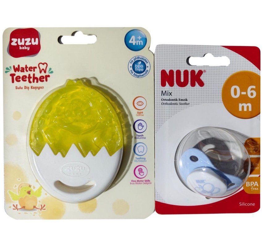 Zuzu Toys Sulu Diş Kaşıyıcı & Nuk Emzik - Görsel 2