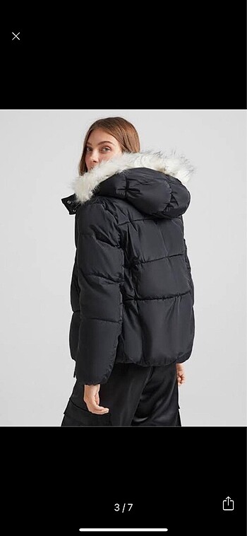m Beden siyah Renk Bershka siyah mont