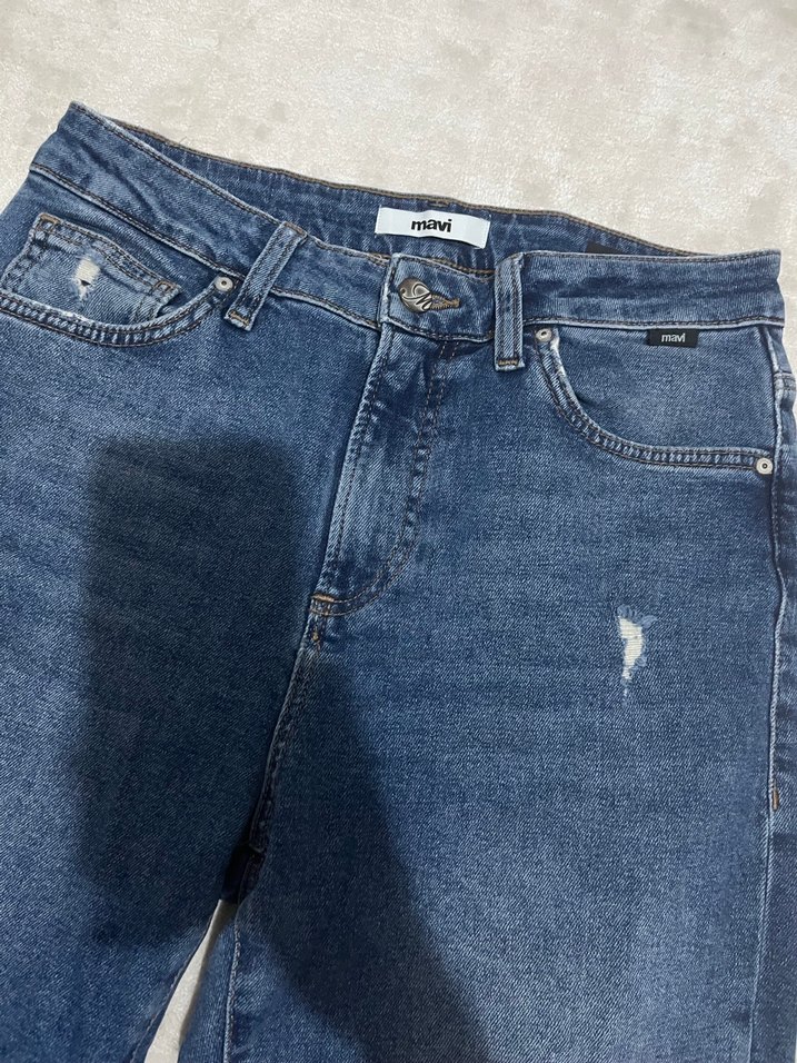 Kadın Mavi Regular Fit Denim Pantolon - Görsel 2