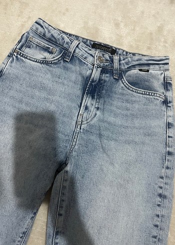 Gri Midi Boy Kadın Denim Jean - Görsel 2