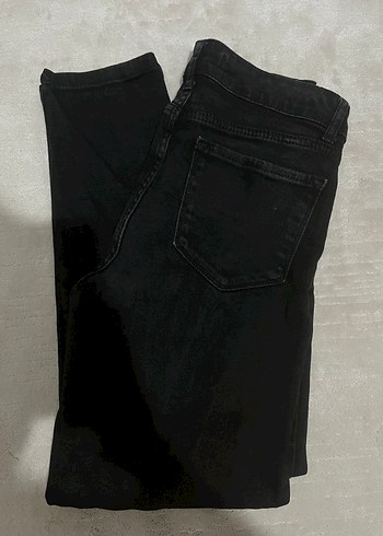 Kadın Siyah Normal Boy Denim Pantolon - Görsel 2