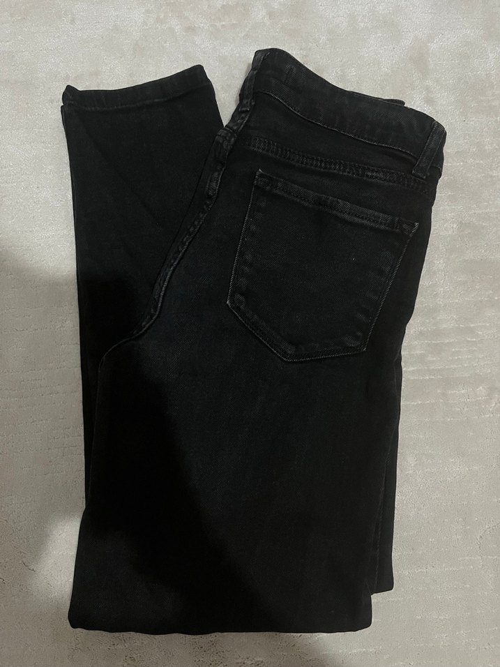 Kadın Siyah Normal Boy Denim Pantolon - Görsel 2