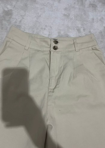 Bej Kadın Kumaş Pantolon Normal Boy - Görsel 2
