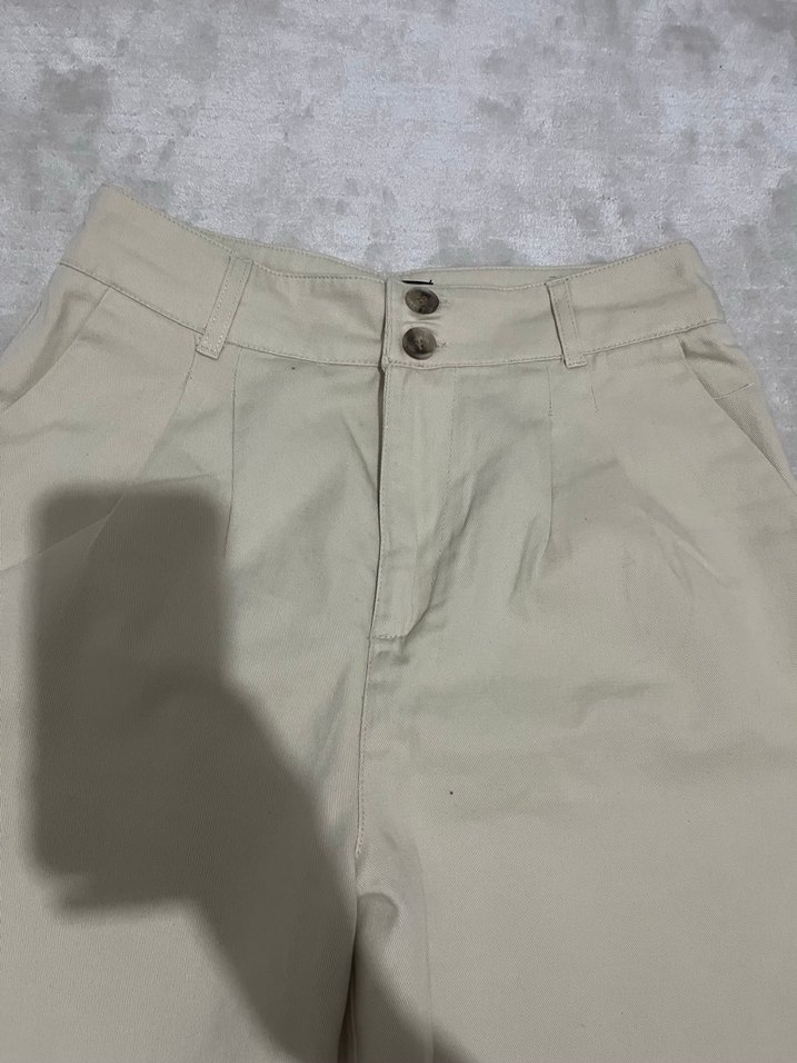 Bej Kadın Kumaş Pantolon Normal Boy - Görsel 2