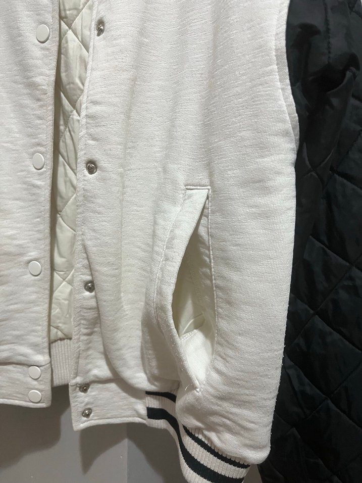 Mavi Beyaz Siyah Düğmeli Kadın Ceket - Görsel 3