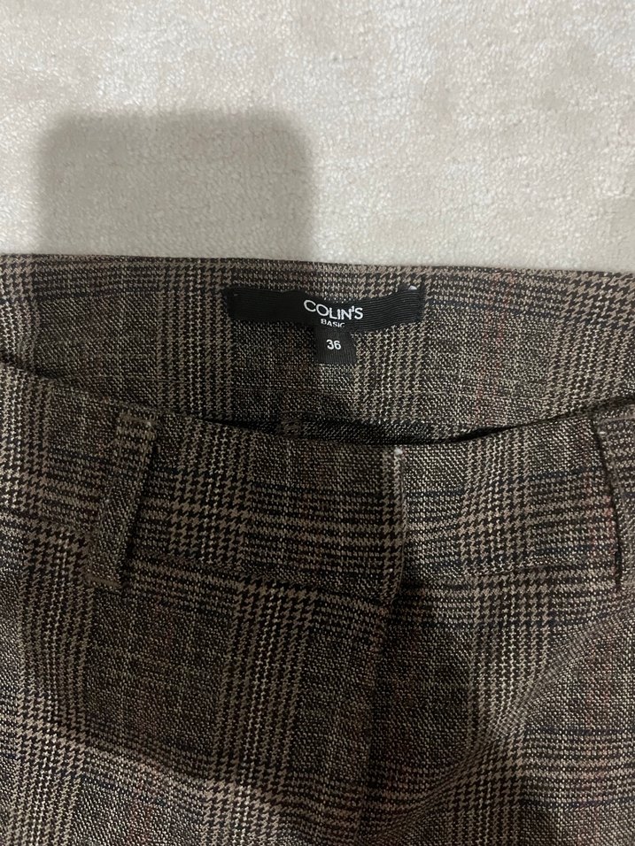 Kemer Detaylı Kahverengi Kadın Kumaş Pantolon - Görsel 2