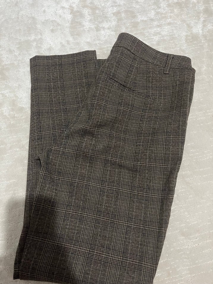 Kemer Detaylı Kahverengi Kadın Kumaş Pantolon - Görsel 3