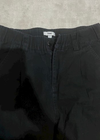 Siyah Midi Boy Rahat Kesim Denim Pantolon - Görsel 3