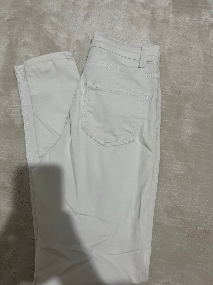 Beyaz Midi Boy Kadın Jean Pantolon - Görsel 3